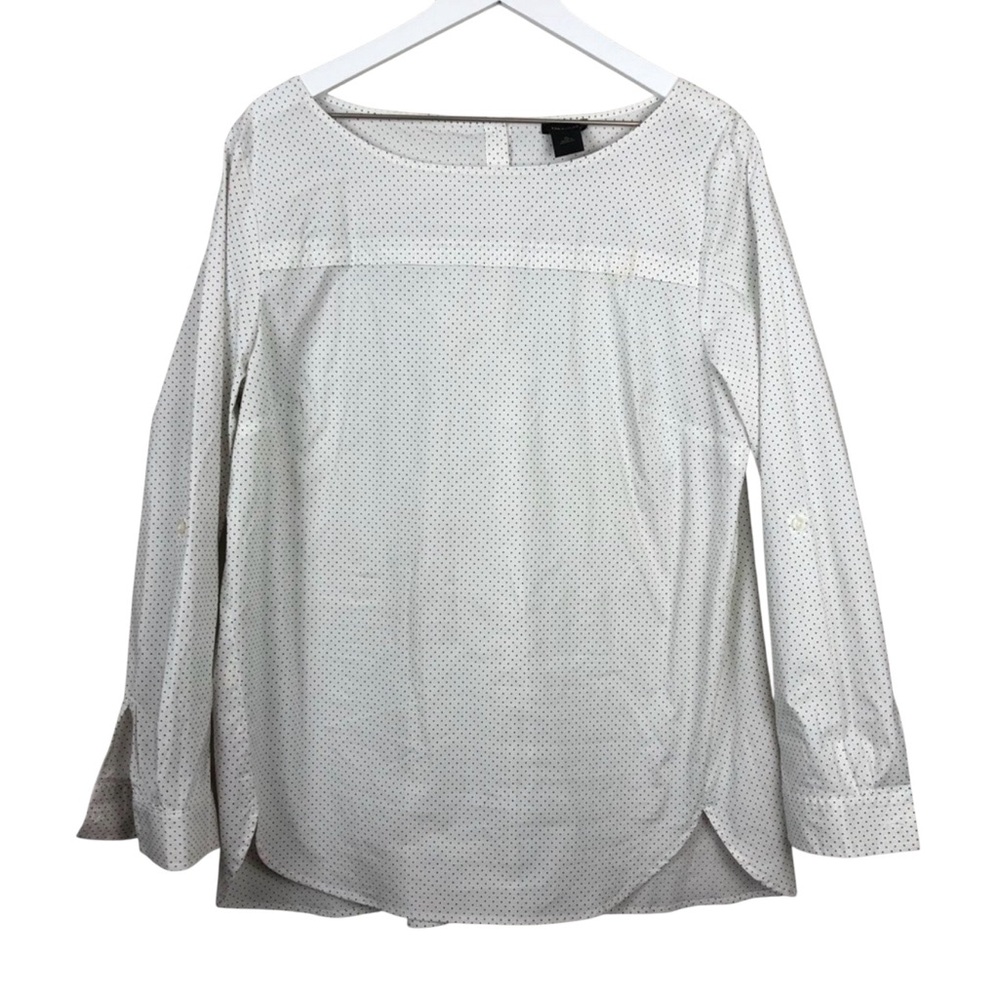 Ann Taylor‎ White Polka Dot Blouse